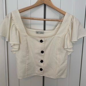 Zara Cropped Top (Ivory)